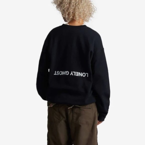 Lonely Ghost Heart On My Sleeve Crewneck Sweatshirt | Black | XXXL - Picture 3 of 8